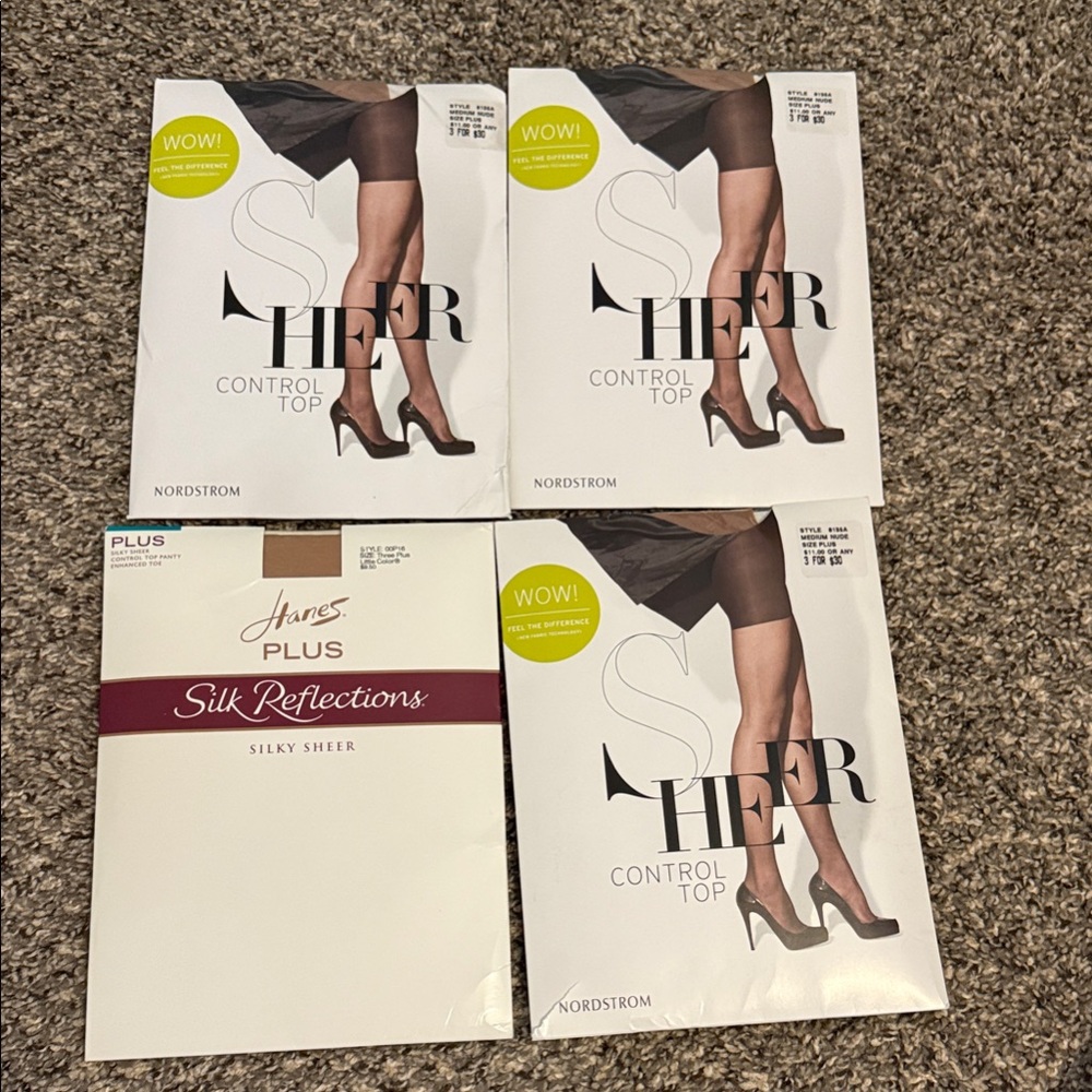 4 pairs panty hose new in package